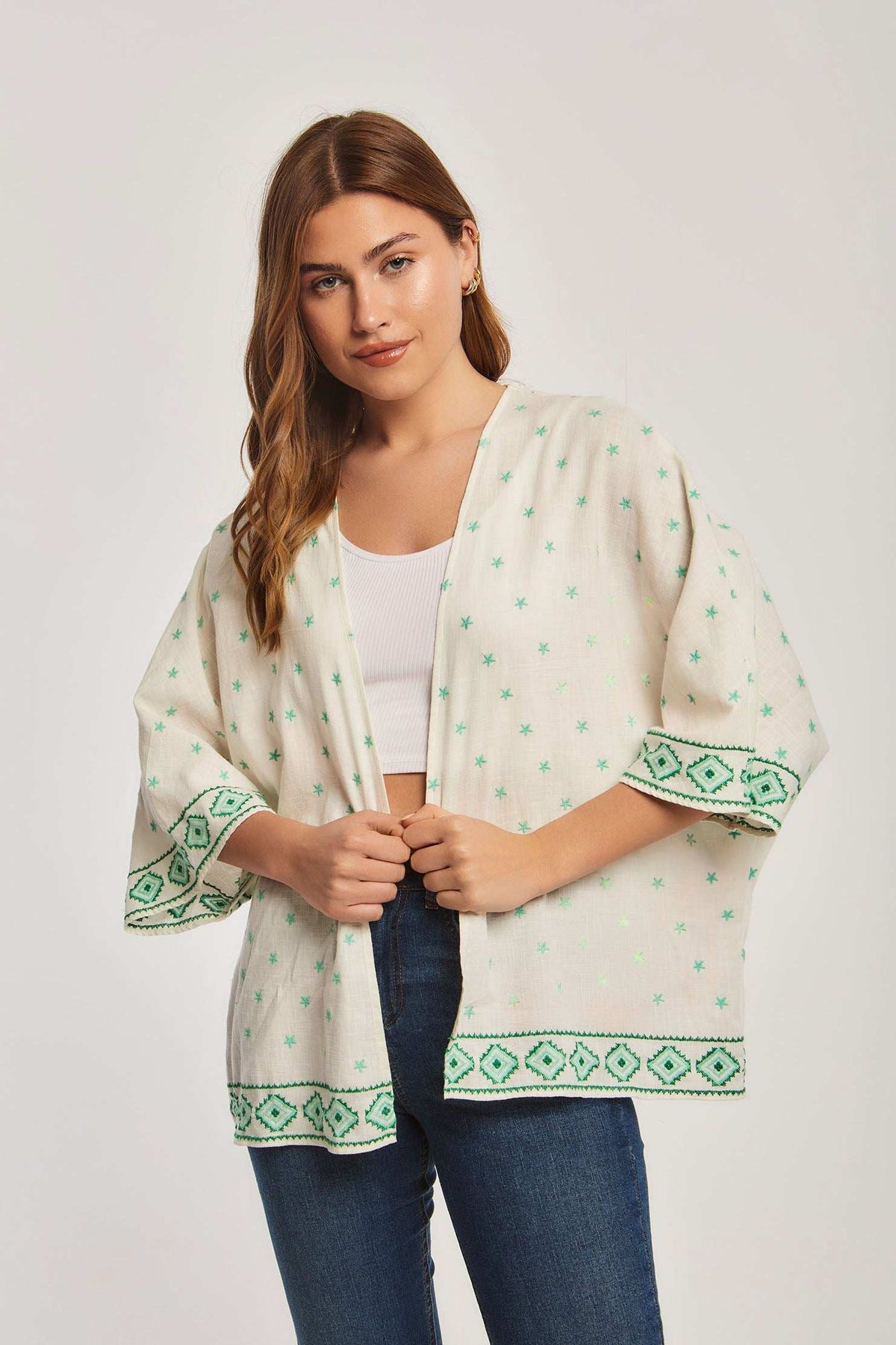 Women Regular Fit Kimono - Printed Multicolorcolor