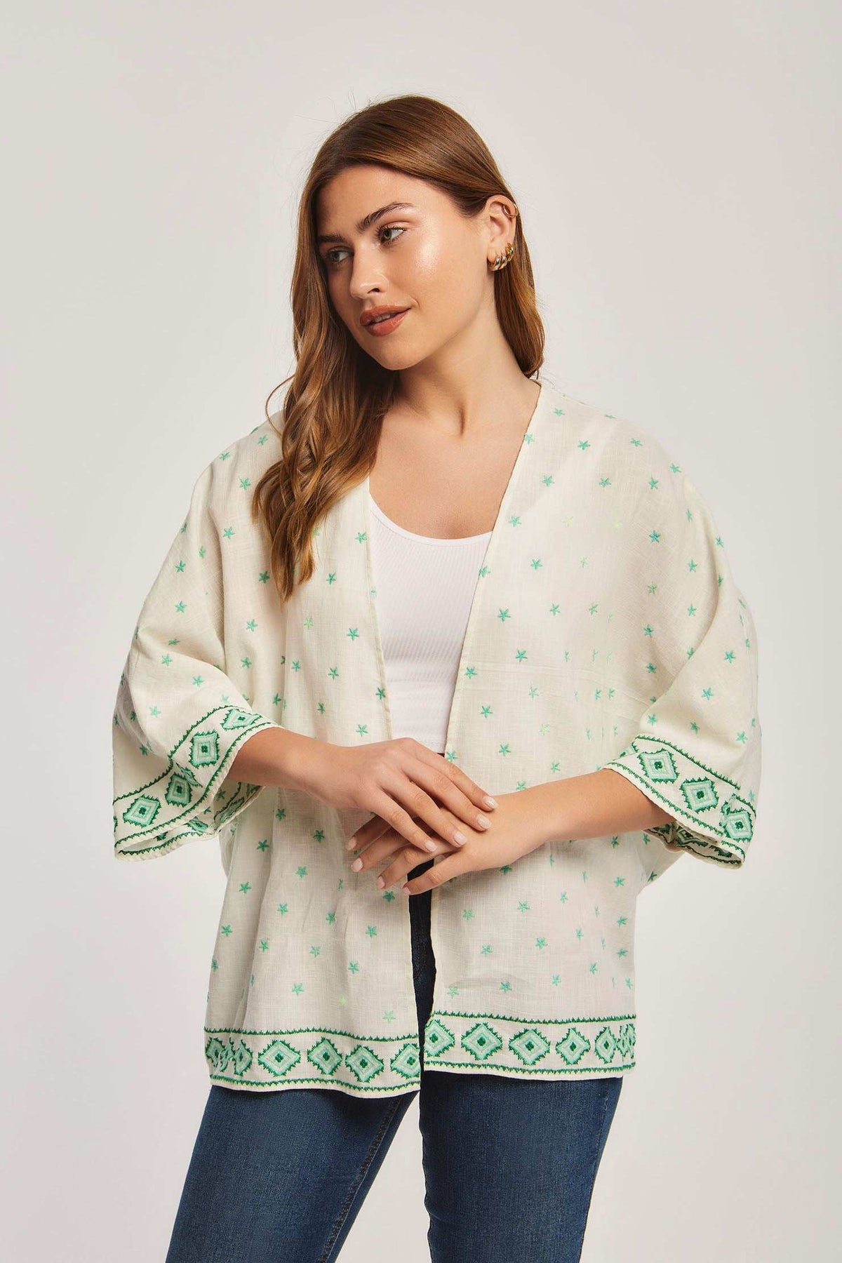 Women Regular Fit Kimono - Printed Multicolorcolor