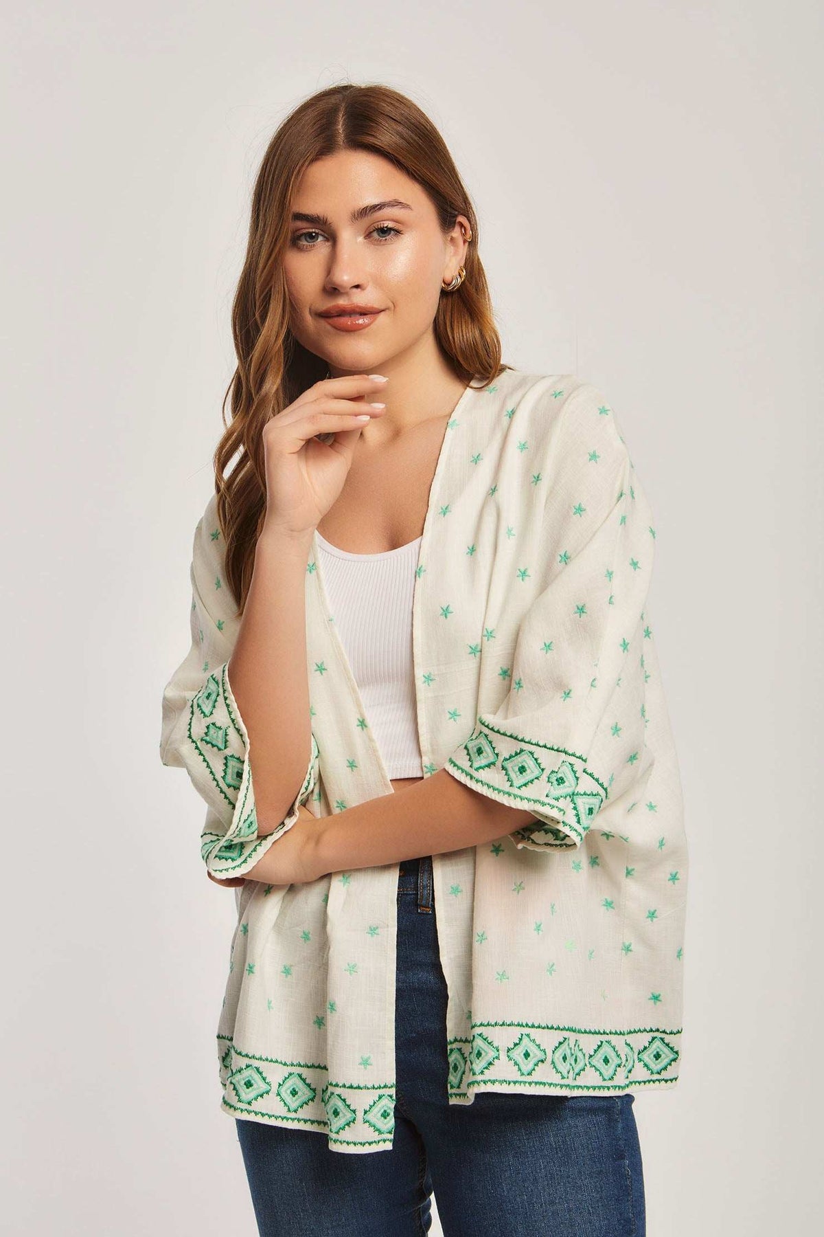 Women Regular Fit Kimono - Printed Multicolorcolor
