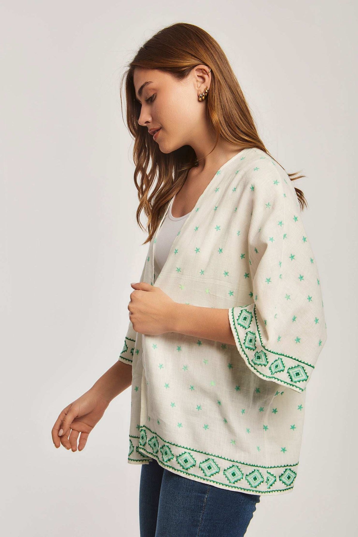 Women Regular Fit Kimono - Printed Multicolorcolor