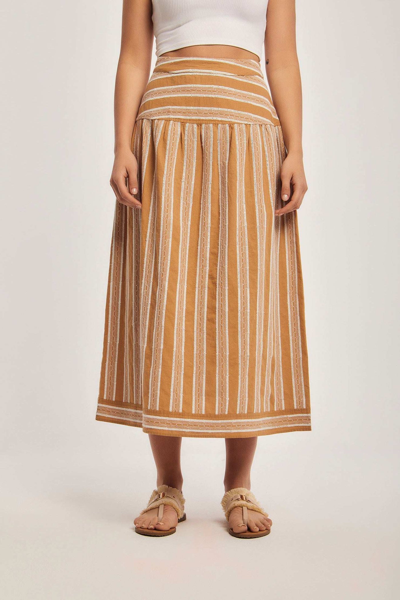 Women Regular Fit Skirt - Printed Brown