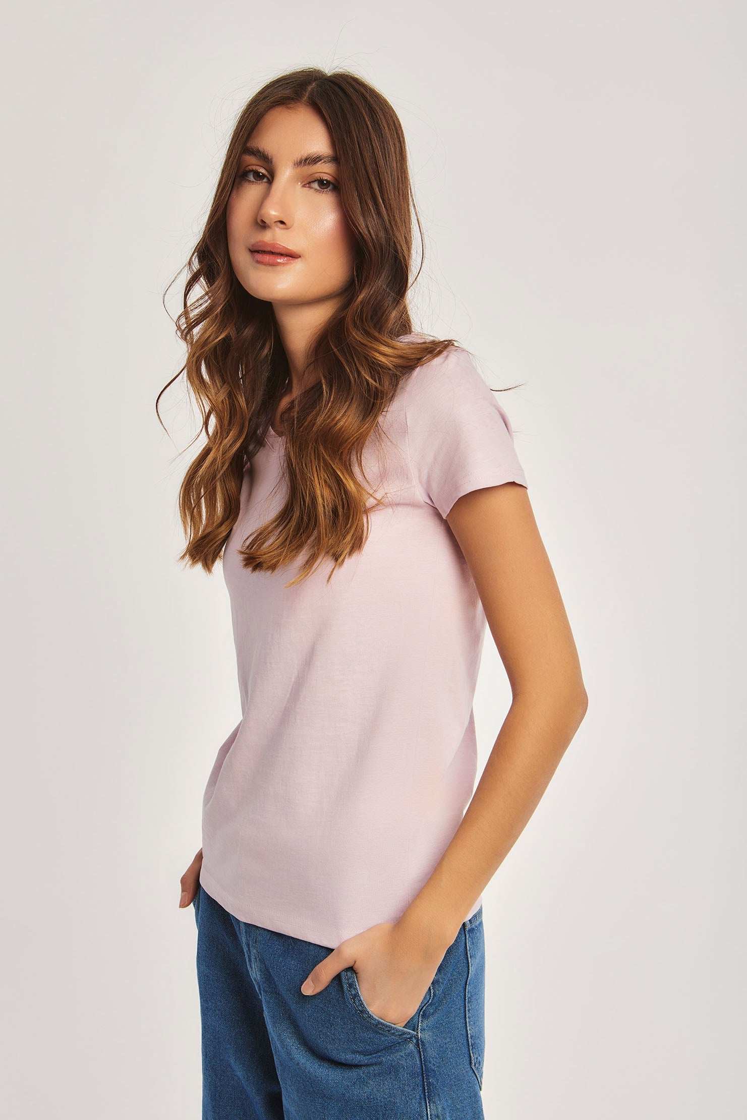 قميص نسائي عادي - وردي