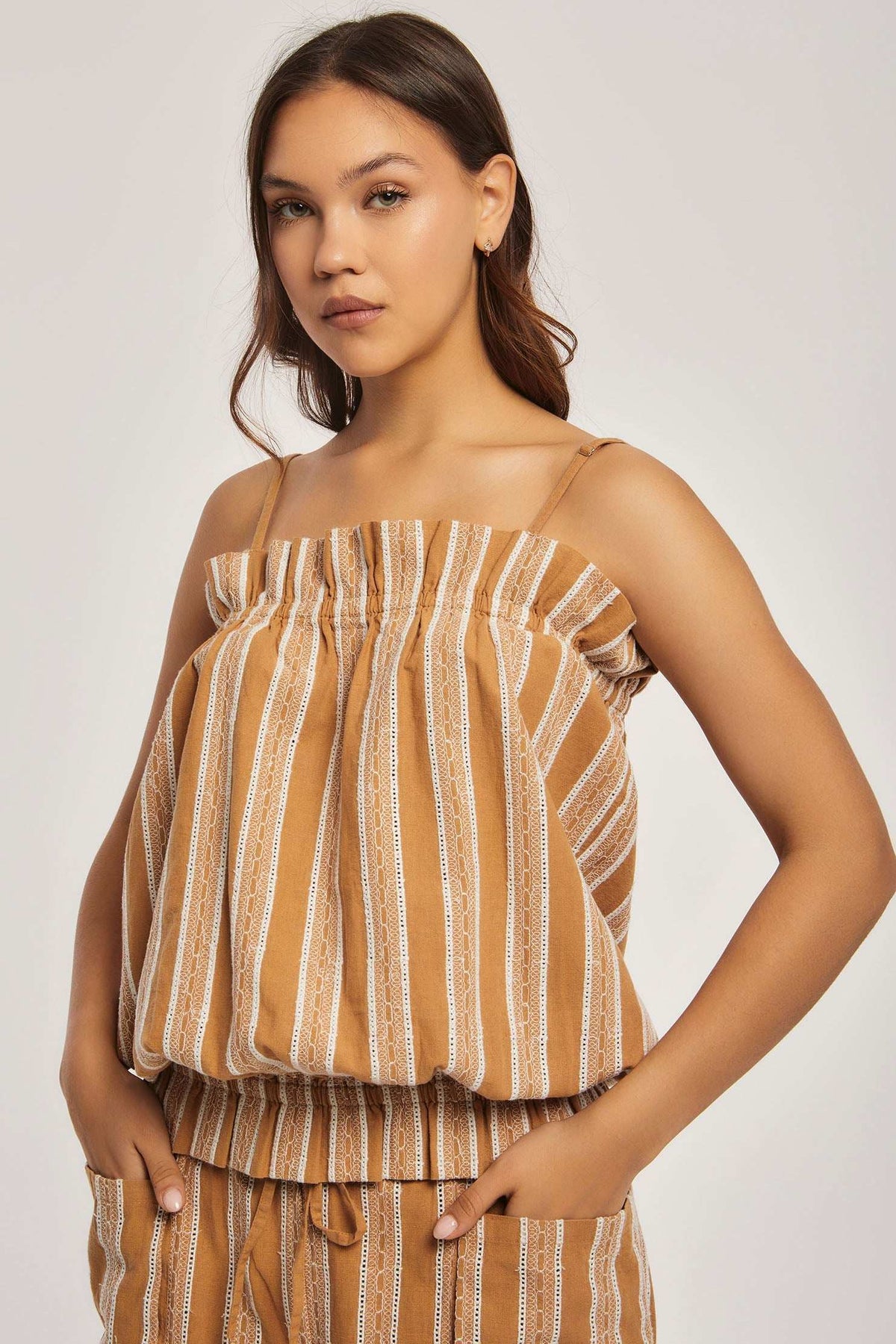 Women Regular Fit Top - Brown