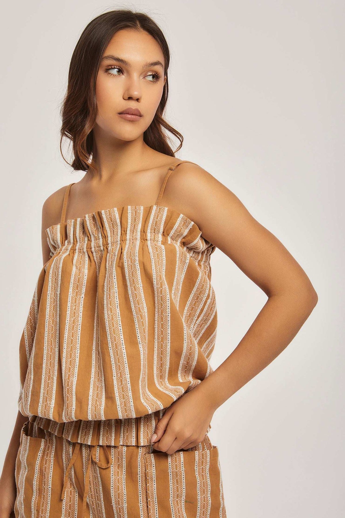 Women Regular Fit Top - Brown