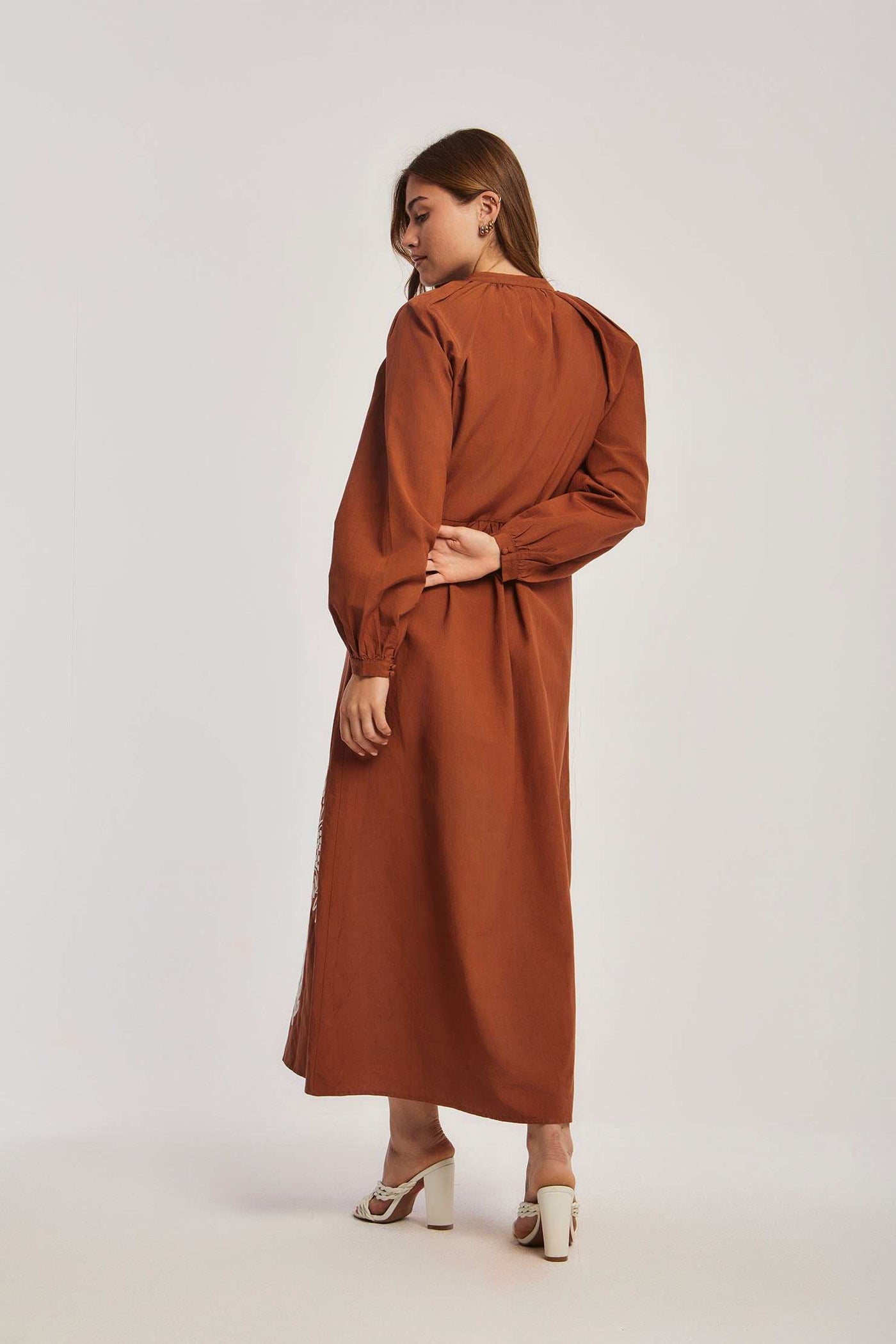 Women Regular Fit Dress - Brick Red