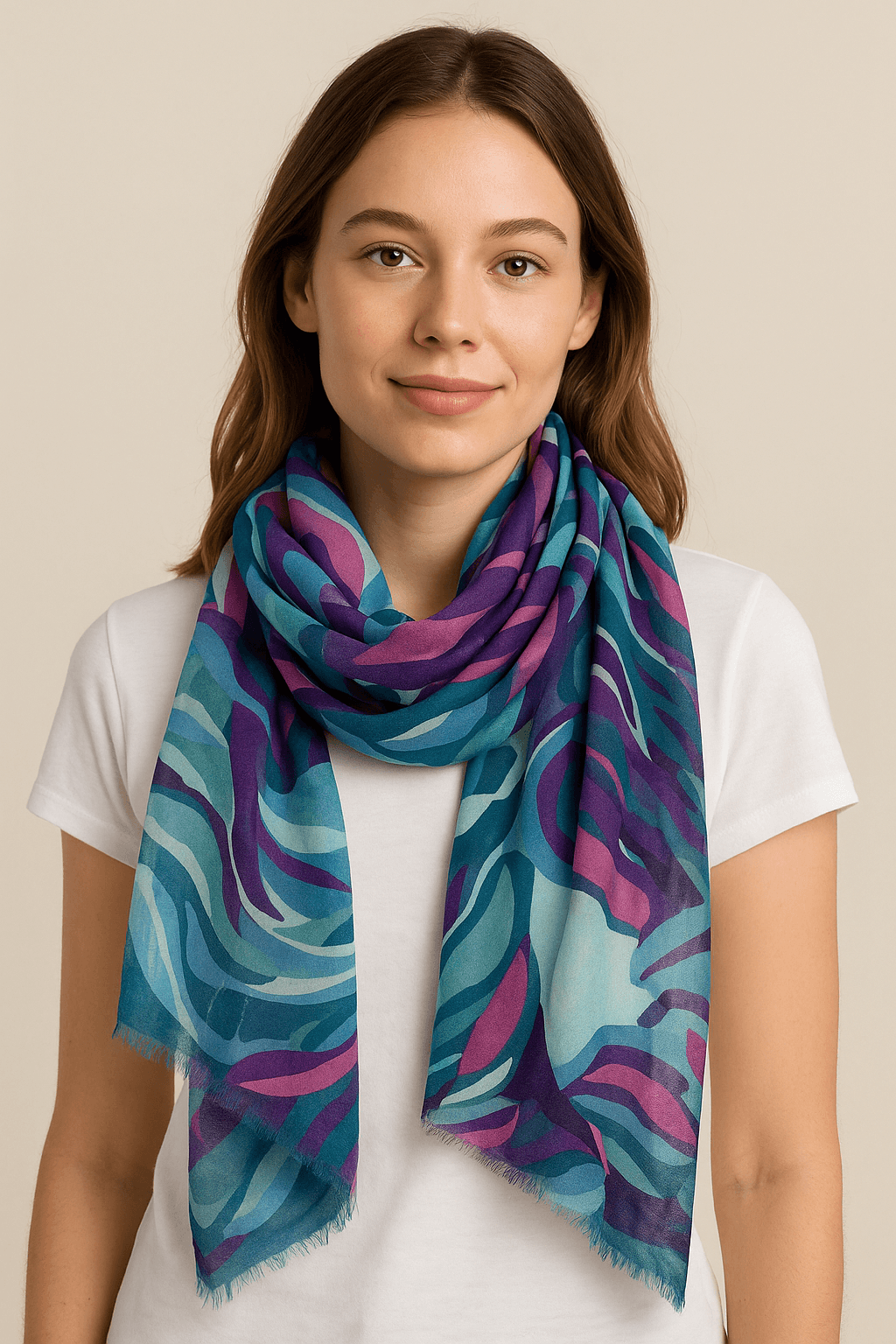 Tropical Themed Printed Scarf