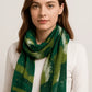 Abstract Green Pattern Scarf with Shiny Touch