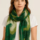Abstract Green Pattern Scarf with Shiny Touch