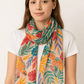 Tropical Leaf Multicolor Scarf Design