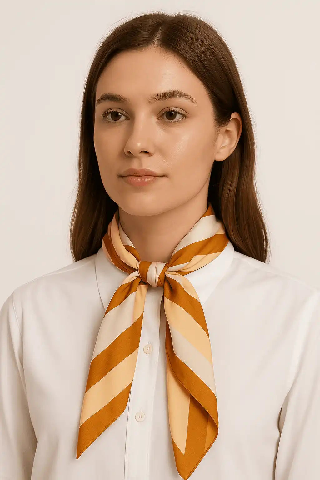 Striped Square Scarf in Warm Tones