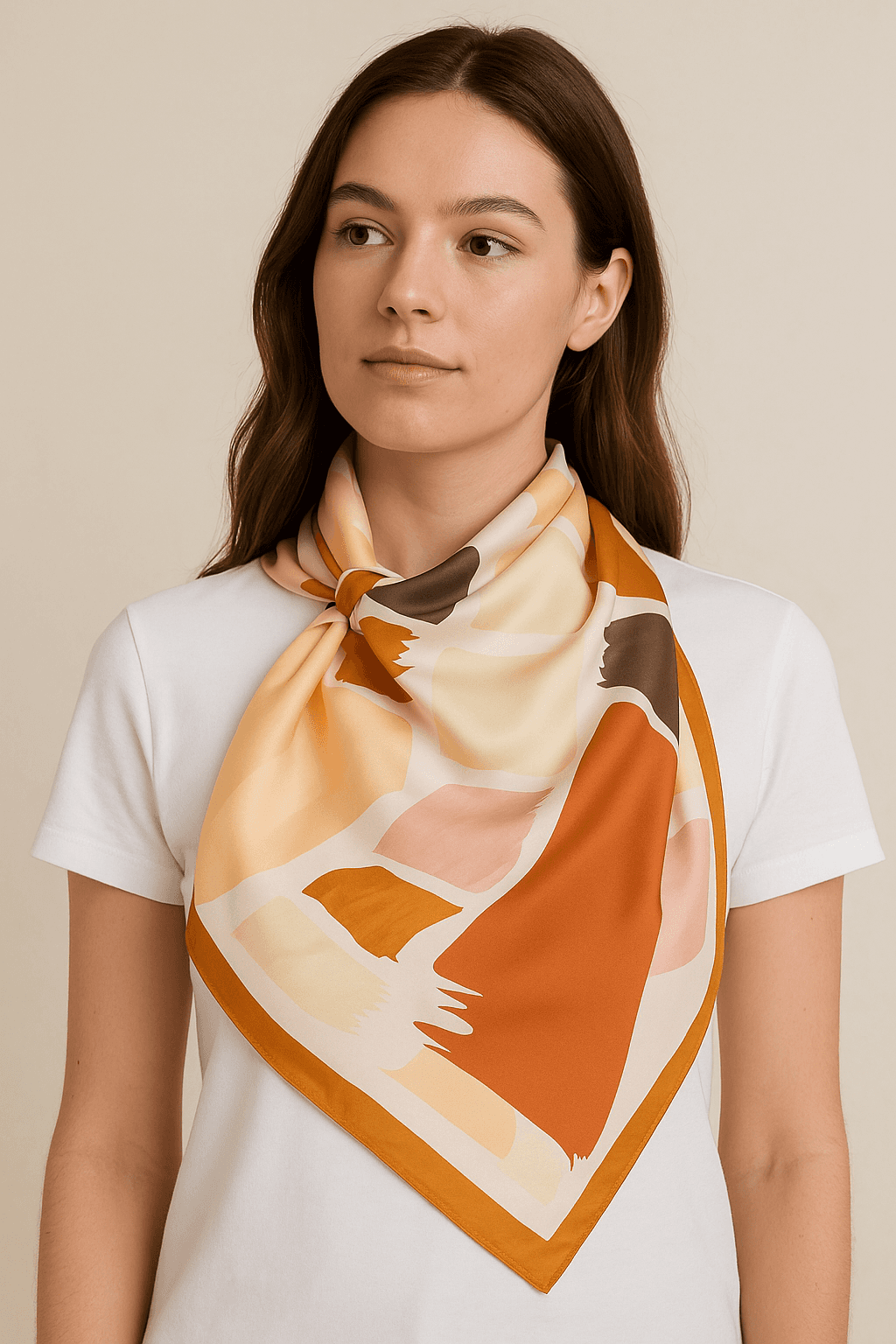 وشاح محايد بطباعة سلسلة هندسية