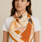 Striped Square Scarf in Warm Tones