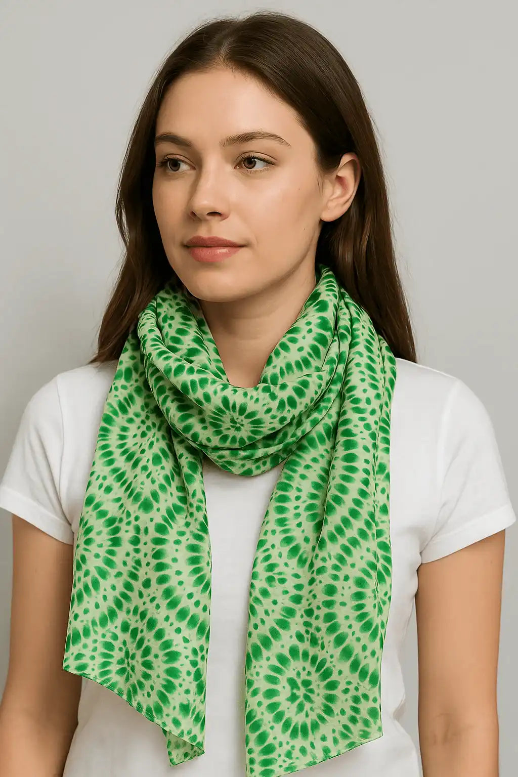 Chic Spiral Pattern Scarf with Natural Shades