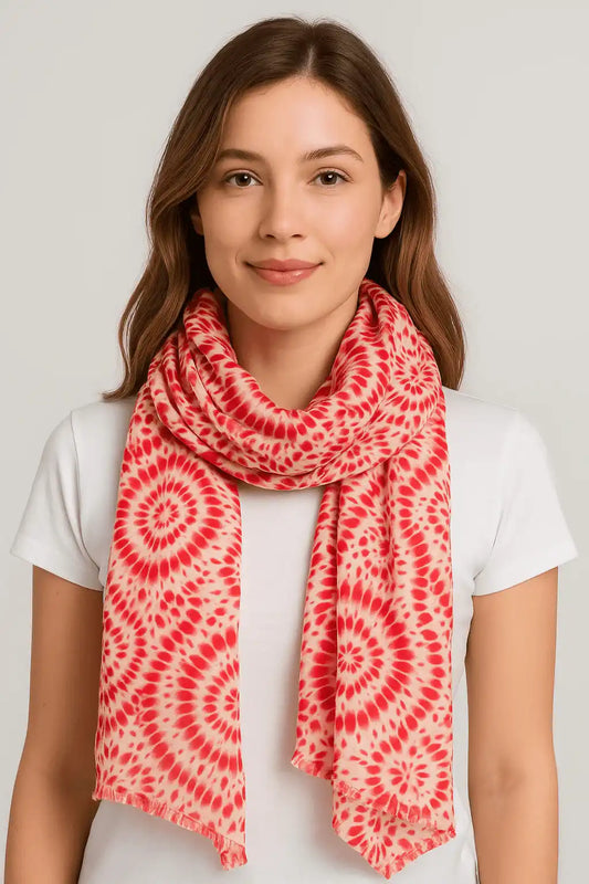 Patterned Casual Scarf with Bold Accents