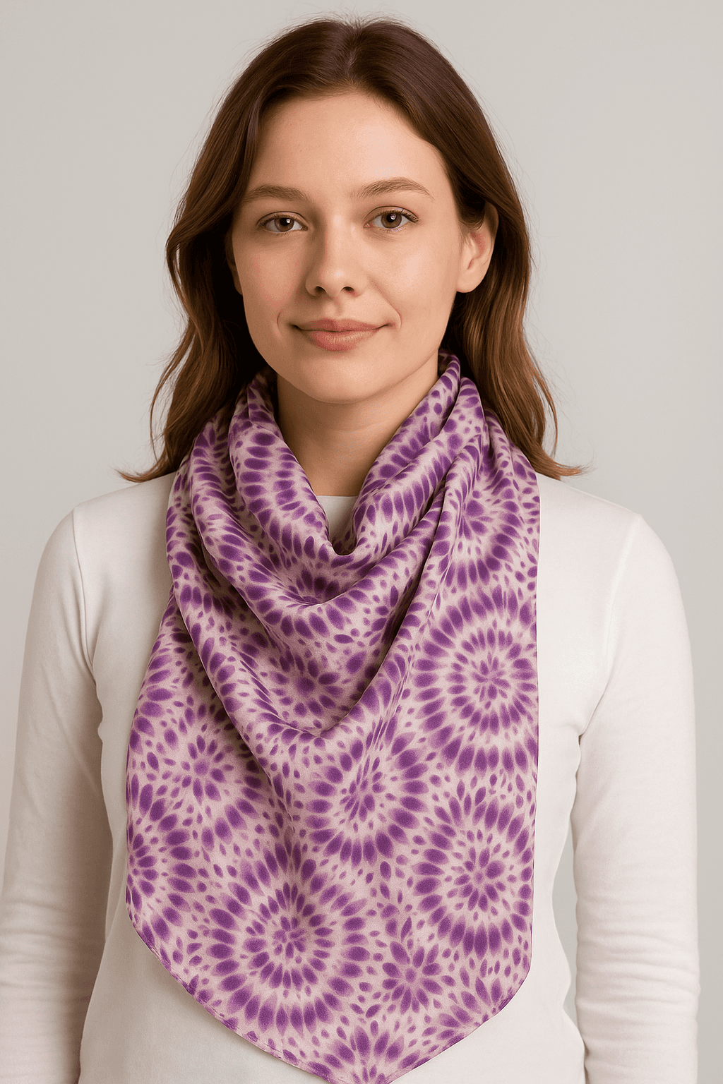 Elegant Spiral Pattern Scarf with Subtle Tones