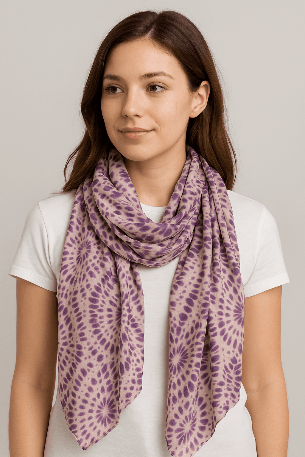 Elegant Spiral Pattern Scarf with Subtle Tones