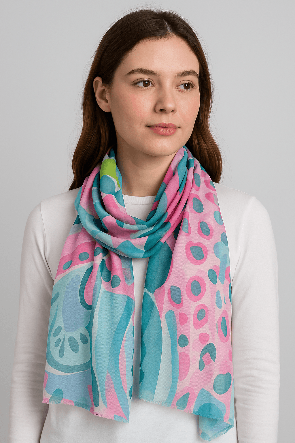 وشاح ناعم بنقشة فراشة