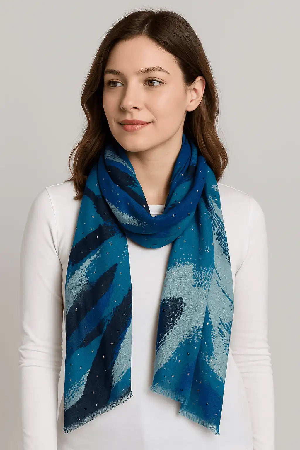 Scarf with Golden Dotted Design