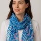 Watercolor Abstract Printed Blue Scarf