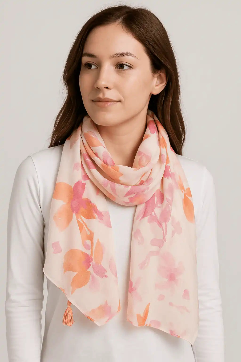 Pastel Abstract Tassel Accent Scarf