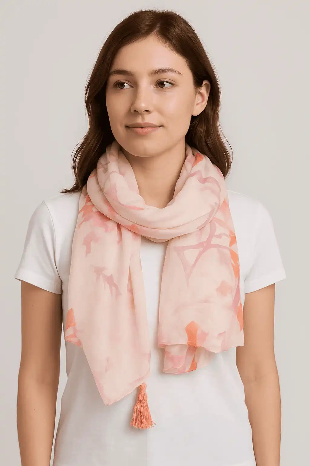 Pastel Abstract Tassel Accent Scarf