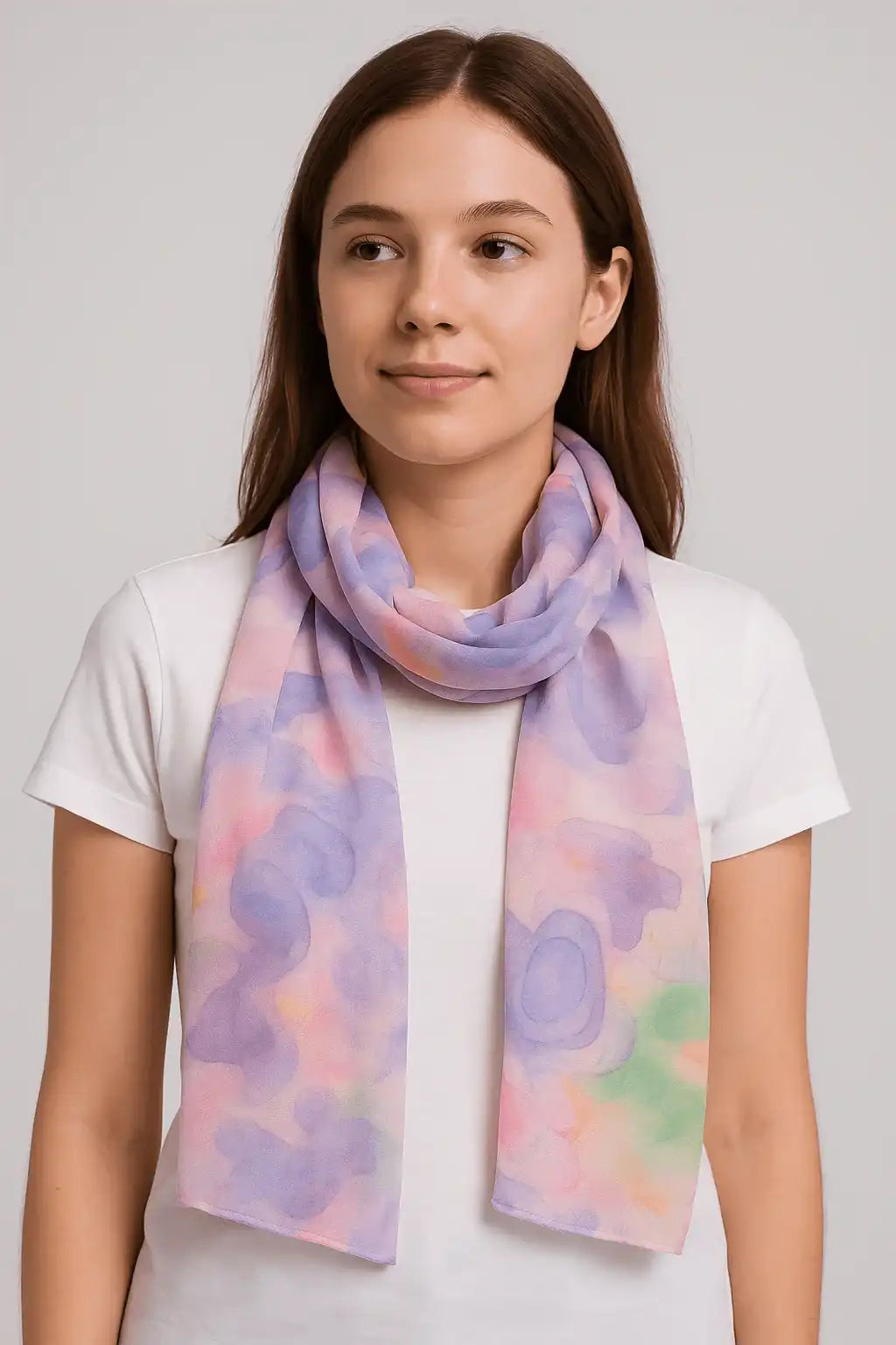 Women Scarf Dark Purple Multicolor