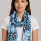 Women Scarf Blue Multicolor