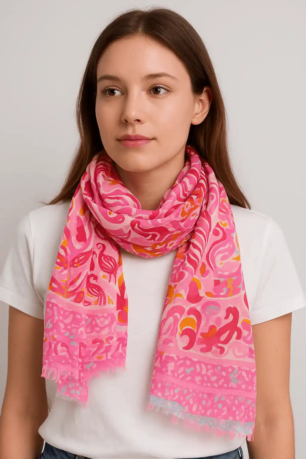 Women Scarf FuchsiaMulticolor