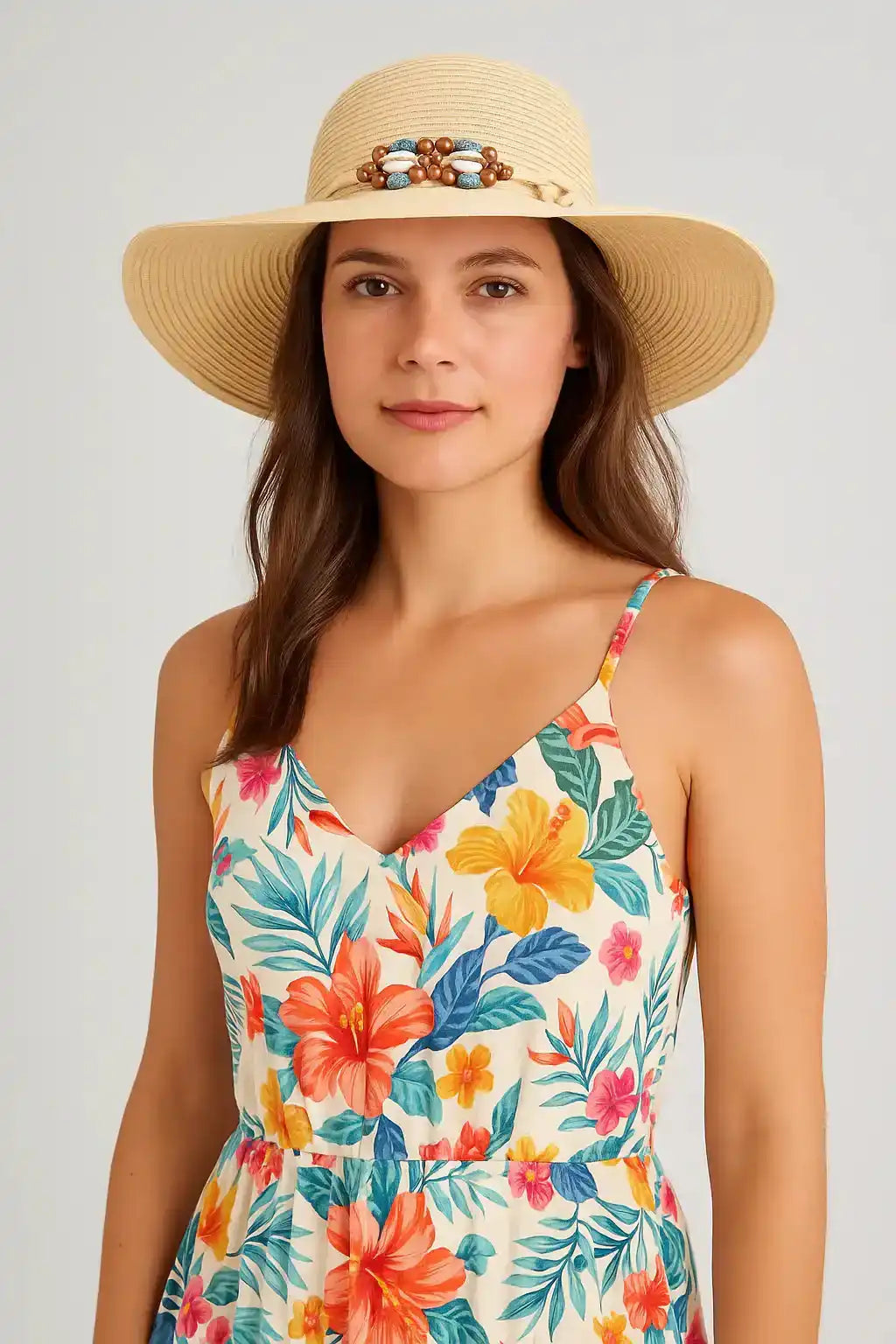 Handcrafted Beaded Straw Sun Hat