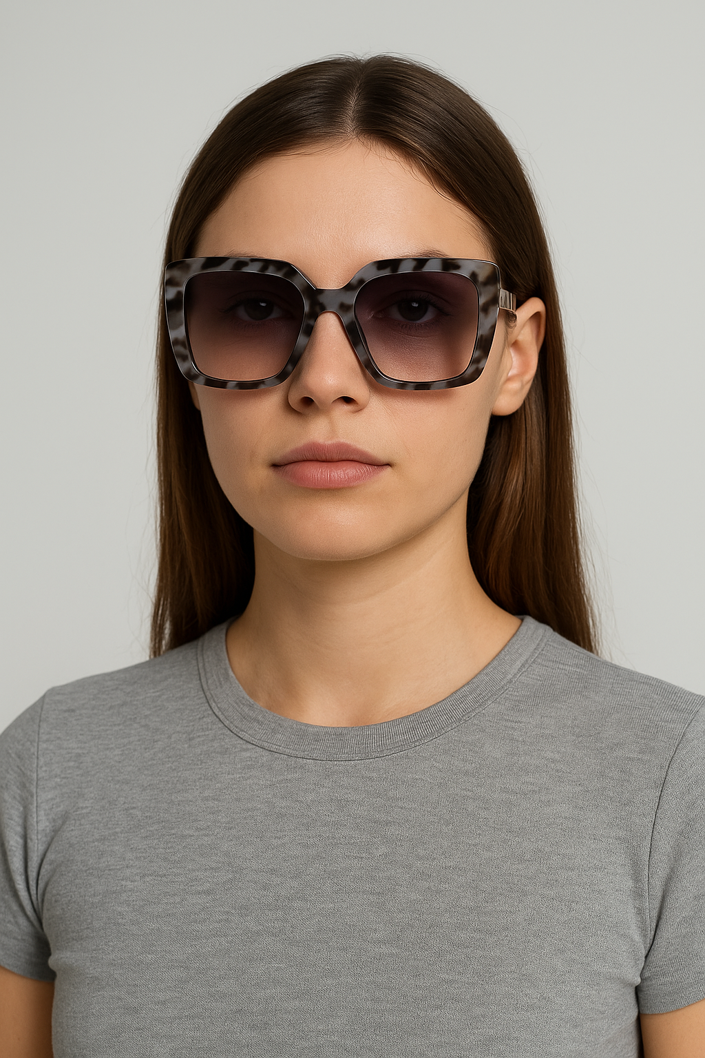 Marble Effect Square Sunglasses