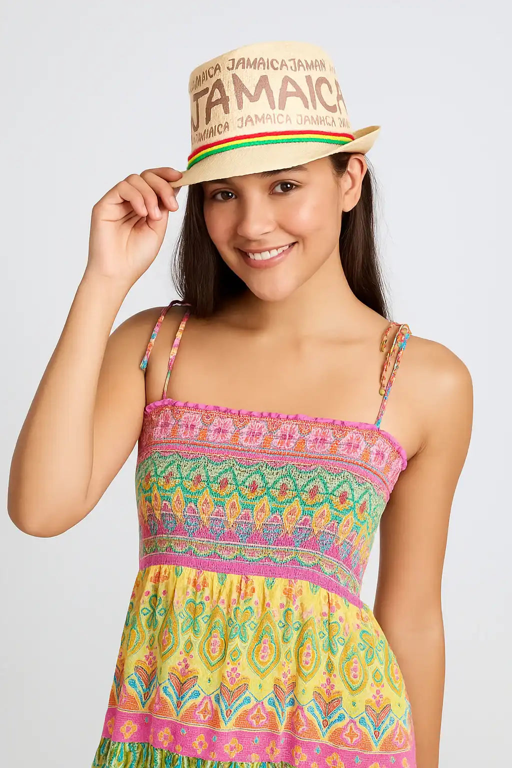 "Jamaica" Print Sun Hat
