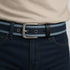 Reversible Fabric-Blend Casual Belt with Leather Accents