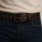 Premium Striped Reversible Leather-Fabric Belt