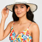 Two-Tone Brim Hat with Decorative Braids