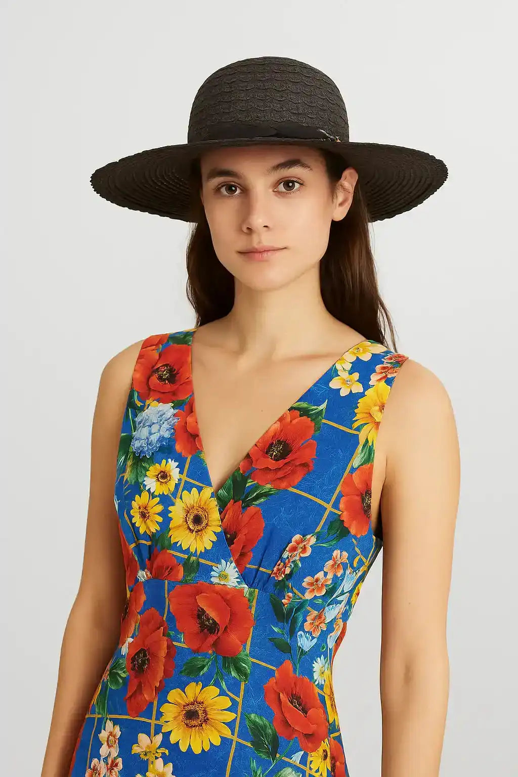 Bow Accent Wide Brim Hat