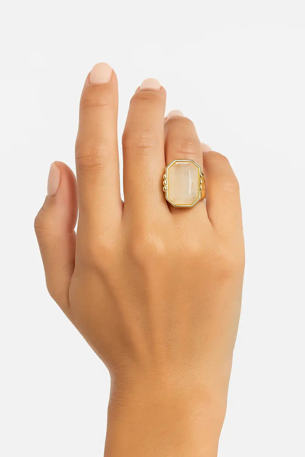 Statement Ring with Rectangular Stone Accent