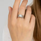 Geometric Silver Ring with Pearl Detail