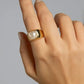 Square Pearl Accent Gold Ring Design