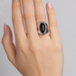 Statement Ring with Black Stone Accent