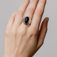 Statement Ring with Black Stone Accent