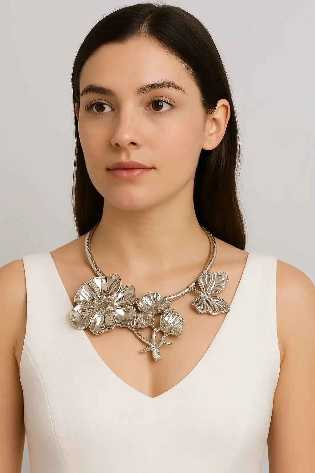 Floral and Butterfly Inspired Statement Necklace
