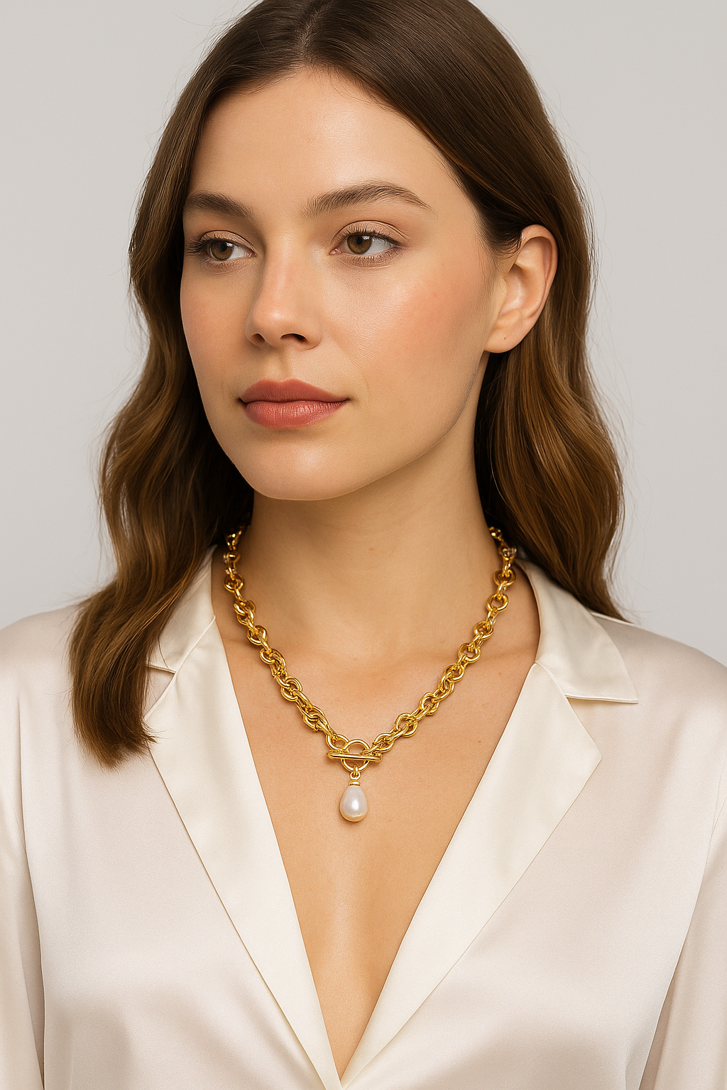 Delicate Chain Necklace with Pearl Pendant