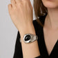 Bold Cuff Bracelet with Black Teardrop Stone Accent