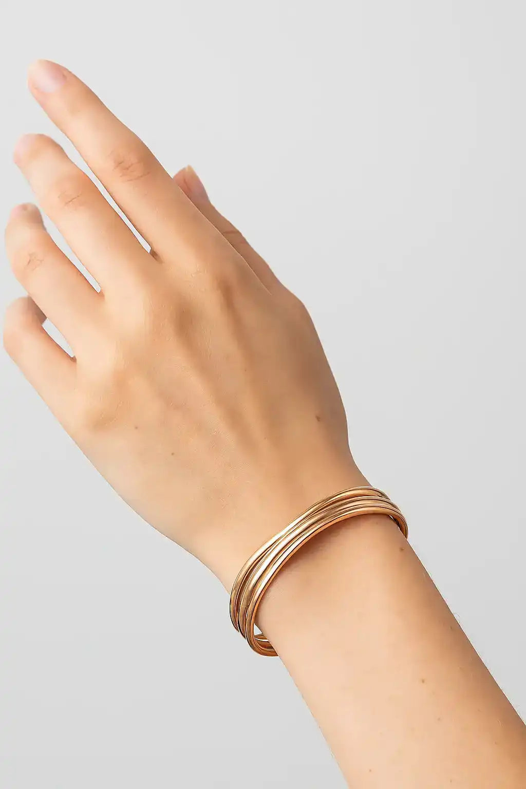 Minimalist Overlapping Open Cuff Bracelet