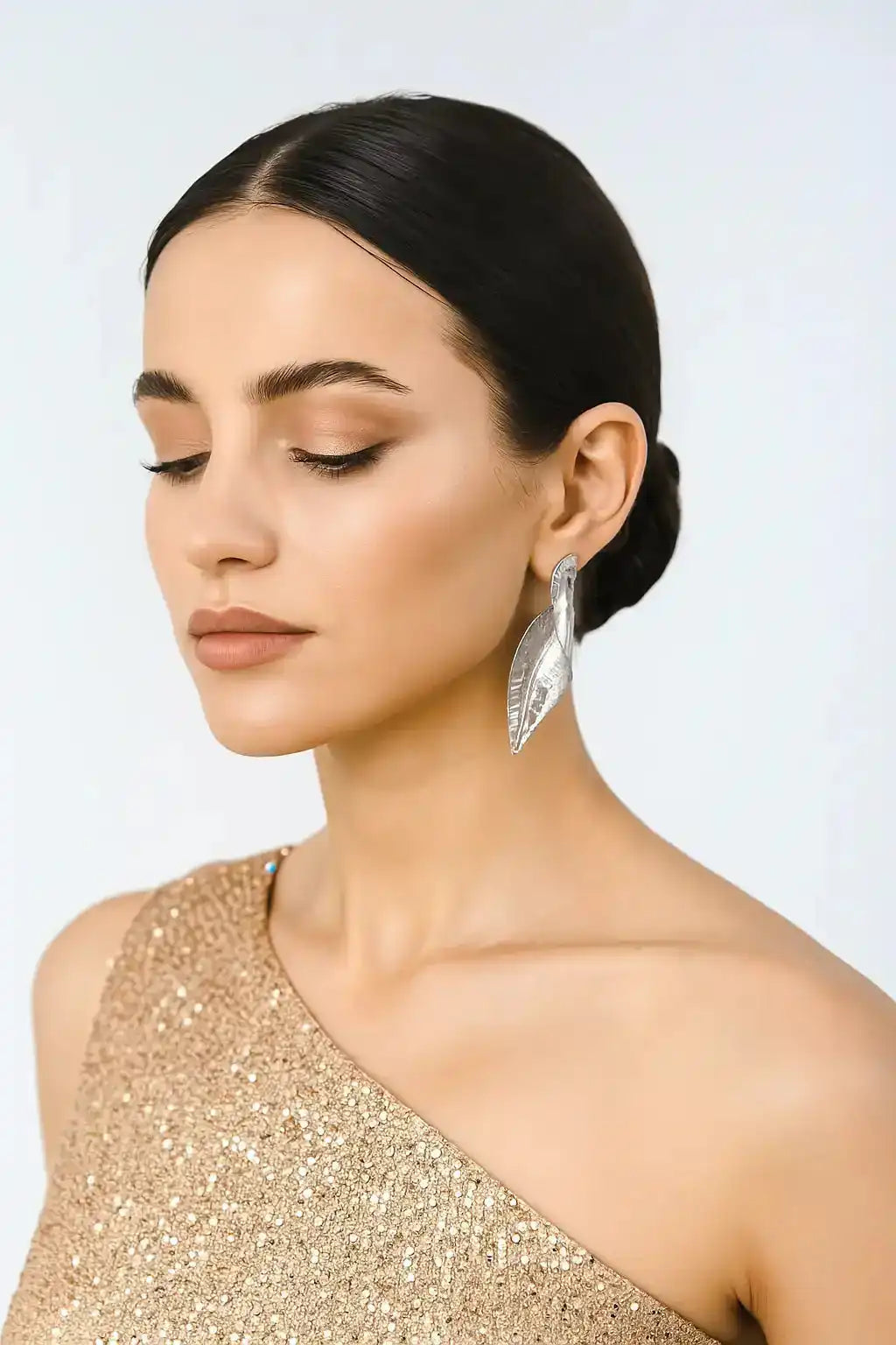 Textured Leaf Pattern Earrings