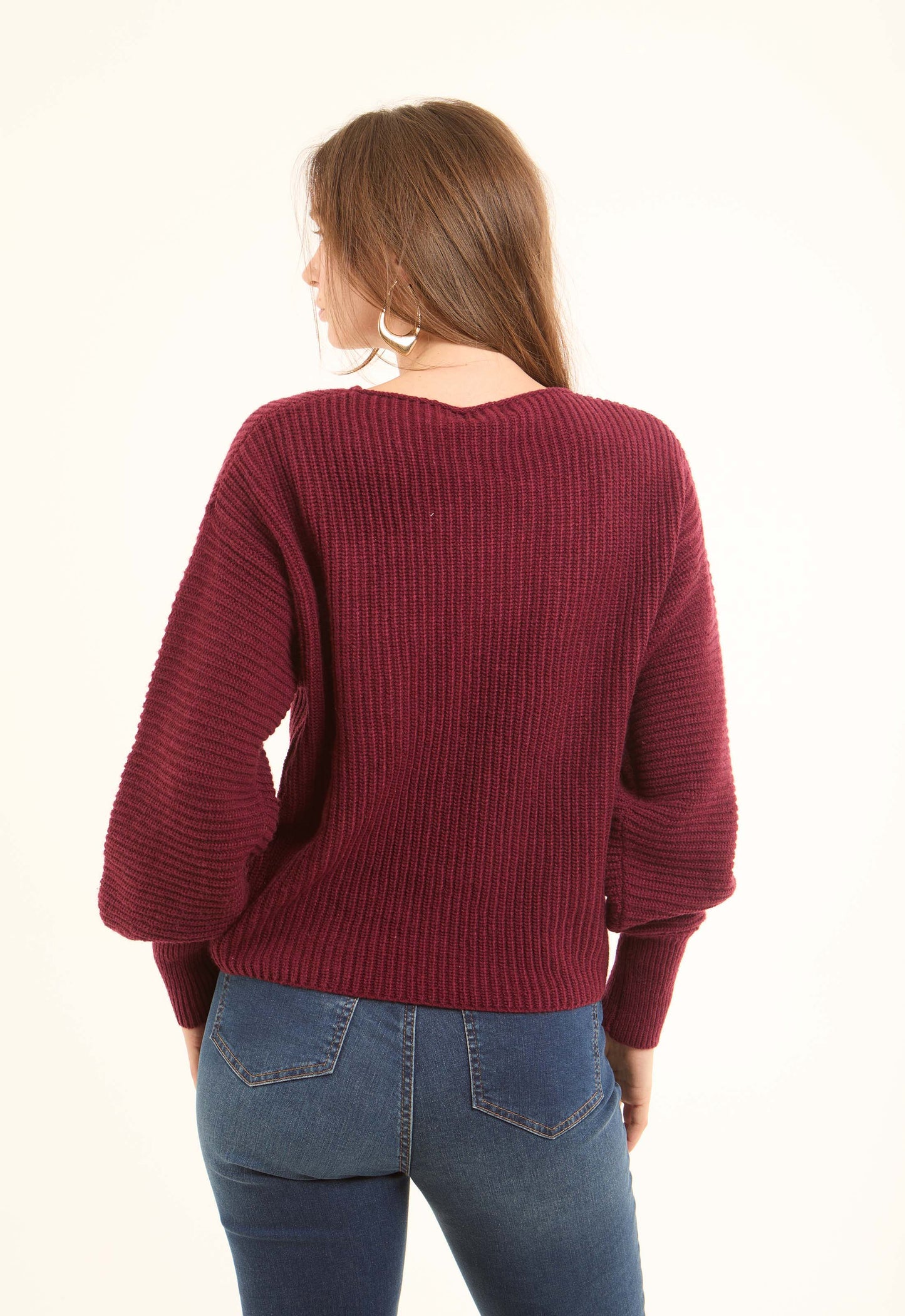 Chunky Knit Pullover with Lace-Up Corset Waist