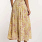 Dalydress women's floral yellow and pink maxi skirt, casual summer wear