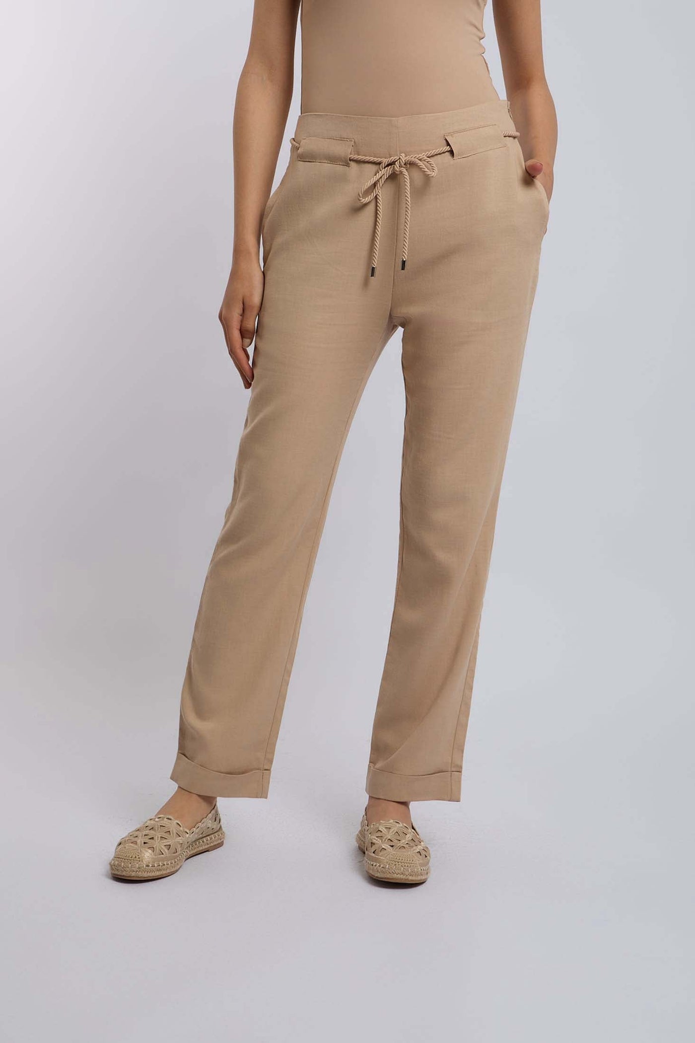 Women Regular Fit Pant - Brown