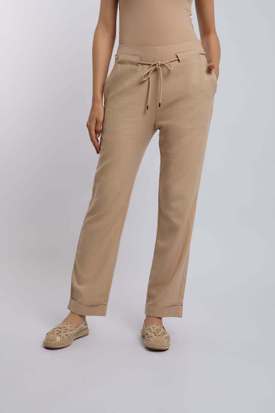 Women Regular Fit Pant - Brown