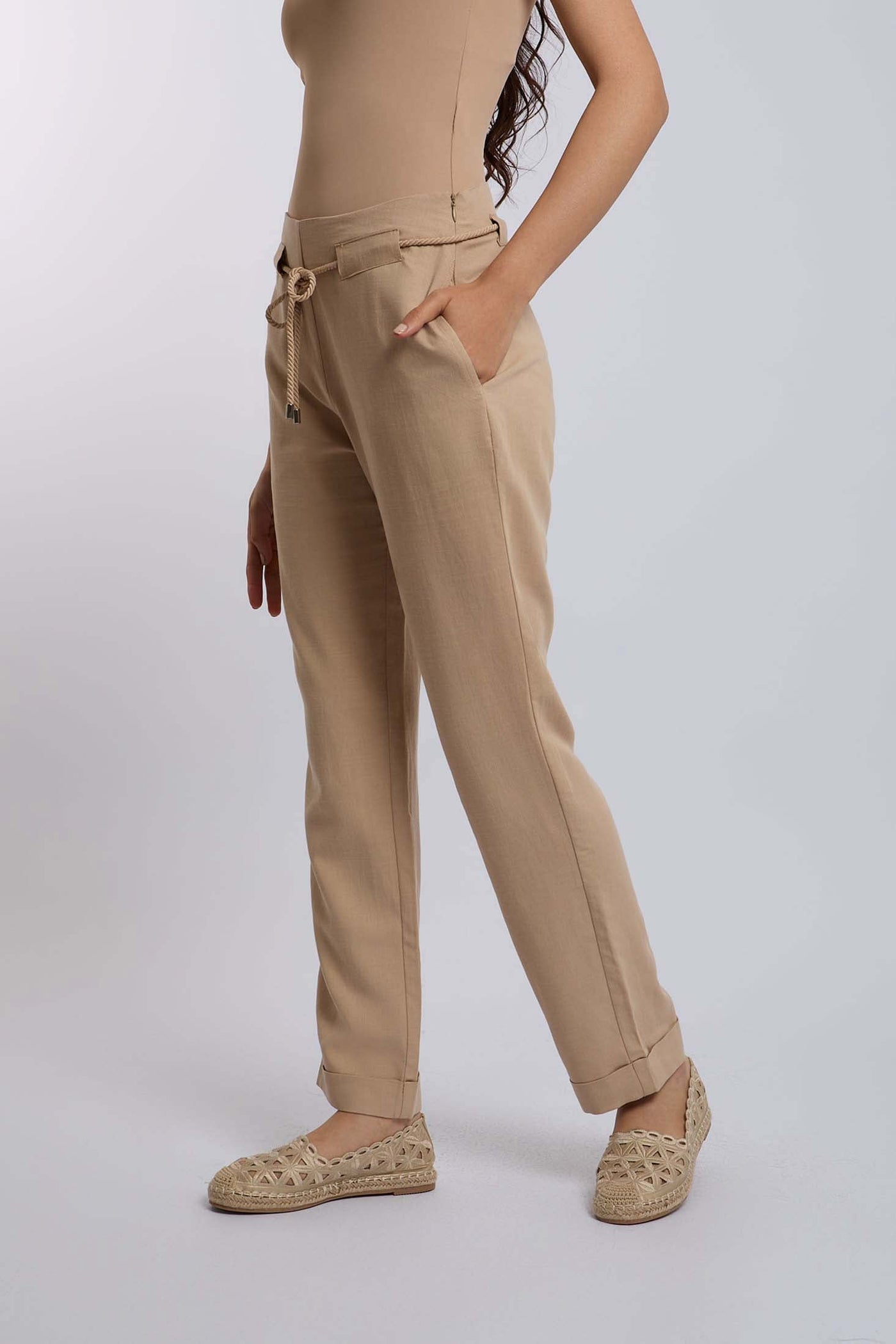 Women Regular Fit Pant - Brown